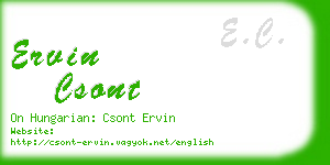 ervin csont business card